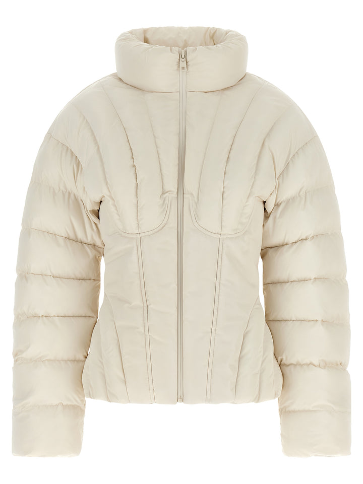 Elisabetta Franchi Exhausted Quilted Down Jacket Puffer Jackets - Bianco | 6714038138d195431faa62153c8b012eb1b288fb