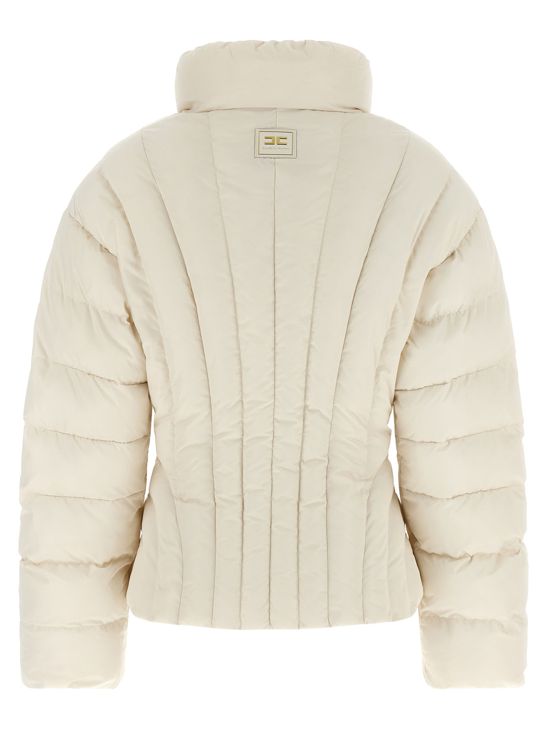 Elisabetta Franchi Exhausted Quilted Down Jacket Puffer Jackets - Bianco | fb7be55fe7d26d546e3771437bc1d8f9463f5e9a
