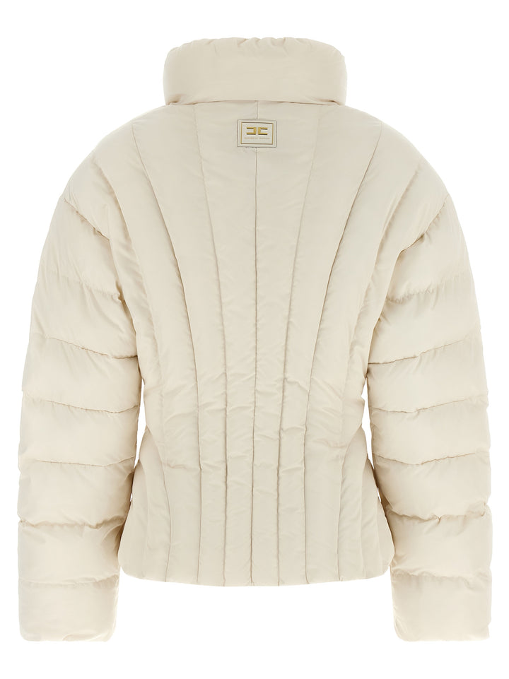 Elisabetta Franchi Exhausted Quilted Down Jacket Puffer Jackets - Bianco | fb7be55fe7d26d546e3771437bc1d8f9463f5e9a