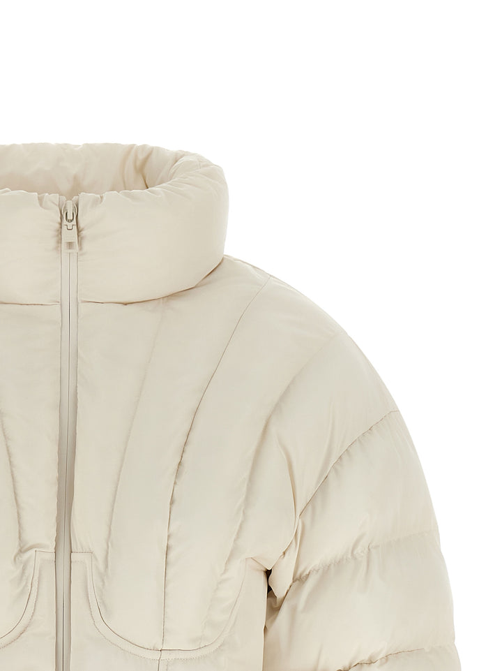 Elisabetta Franchi Exhausted Quilted Down Jacket Puffer Jackets - Bianco | 6593dda65f9d2866f82e522874e484f9922b9ecb