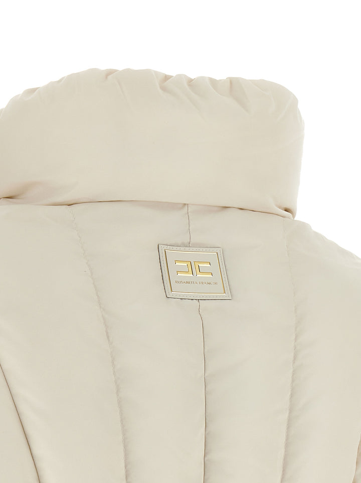 Elisabetta Franchi Exhausted Quilted Down Jacket Puffer Jackets - Bianco | 7ccc2a1528bb5485159a9921c69249324323853a