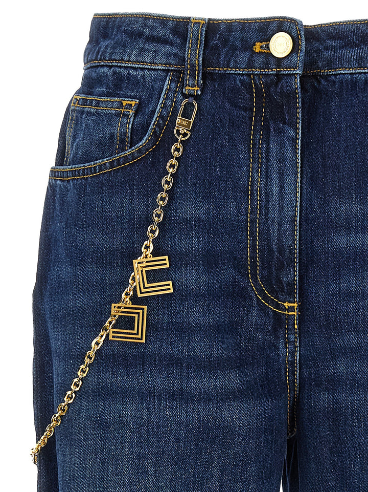Elisabetta Franchi Jewel Chain Jeans - Blu | 7d4fd029ba20d9ff60c9ae4332397394374b6dff