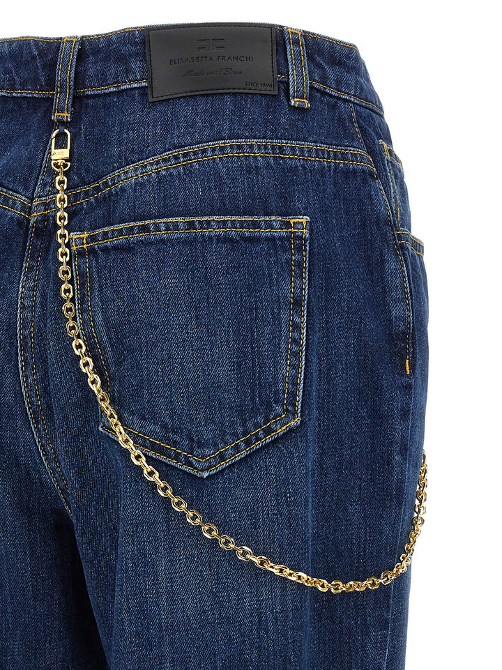 Elisabetta Franchi Jewel Chain Jeans - Blu | 6aa902c2b2cc877e78693f5f06047af0beeaa7be