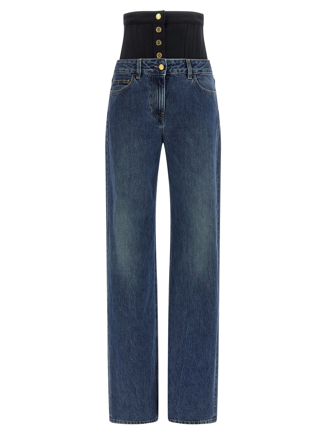 Elisabetta Franchi Bustier Insert Jeans - Blu | 9e47afce4238a8922b8eb04c02345175d11a565e