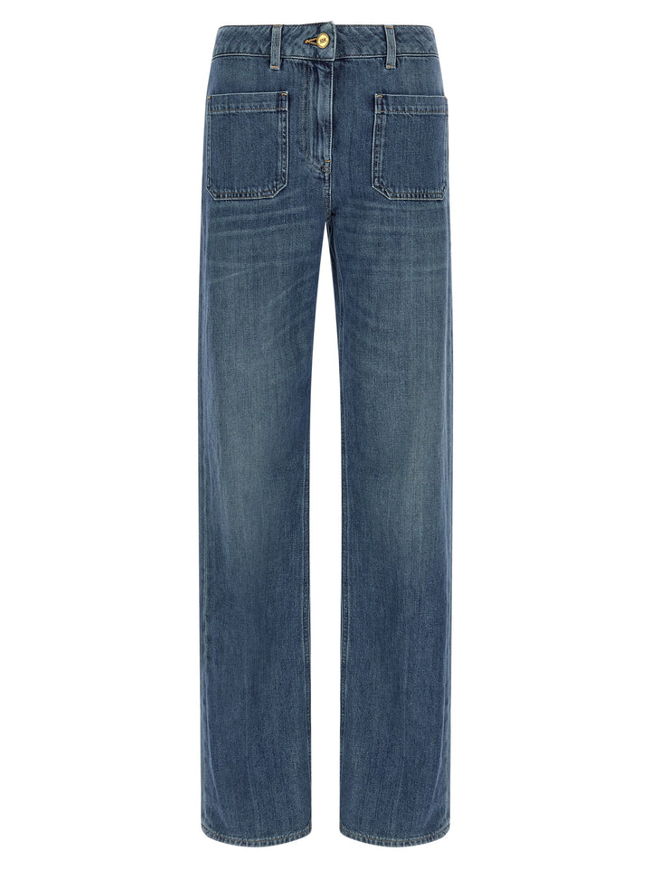 Elisabetta Franchi Logo Embroidery Jeans - Blu | d75f16e4566665b621efdc0aec37fc8eab44b37f