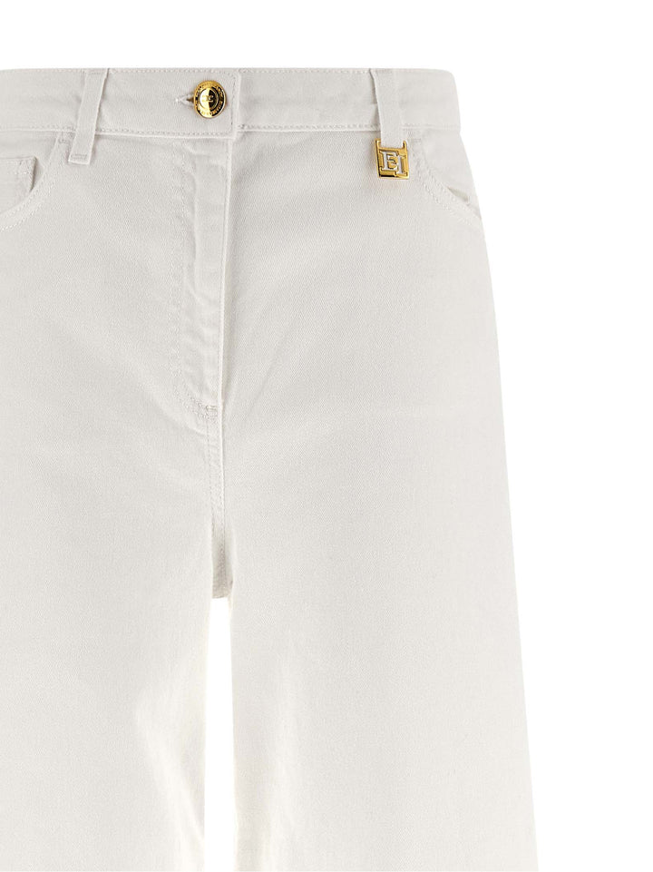 Elisabetta Franchi Palazzo Jeans - Bianco | 1aac4efab87653877f931531bed0a14edc0b5bff