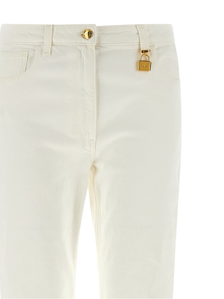 Elisabetta Franchi Jewel Padlock Jeans - Bianco | e5cec03c9a1f6e870bface7320765c17ba6f7479