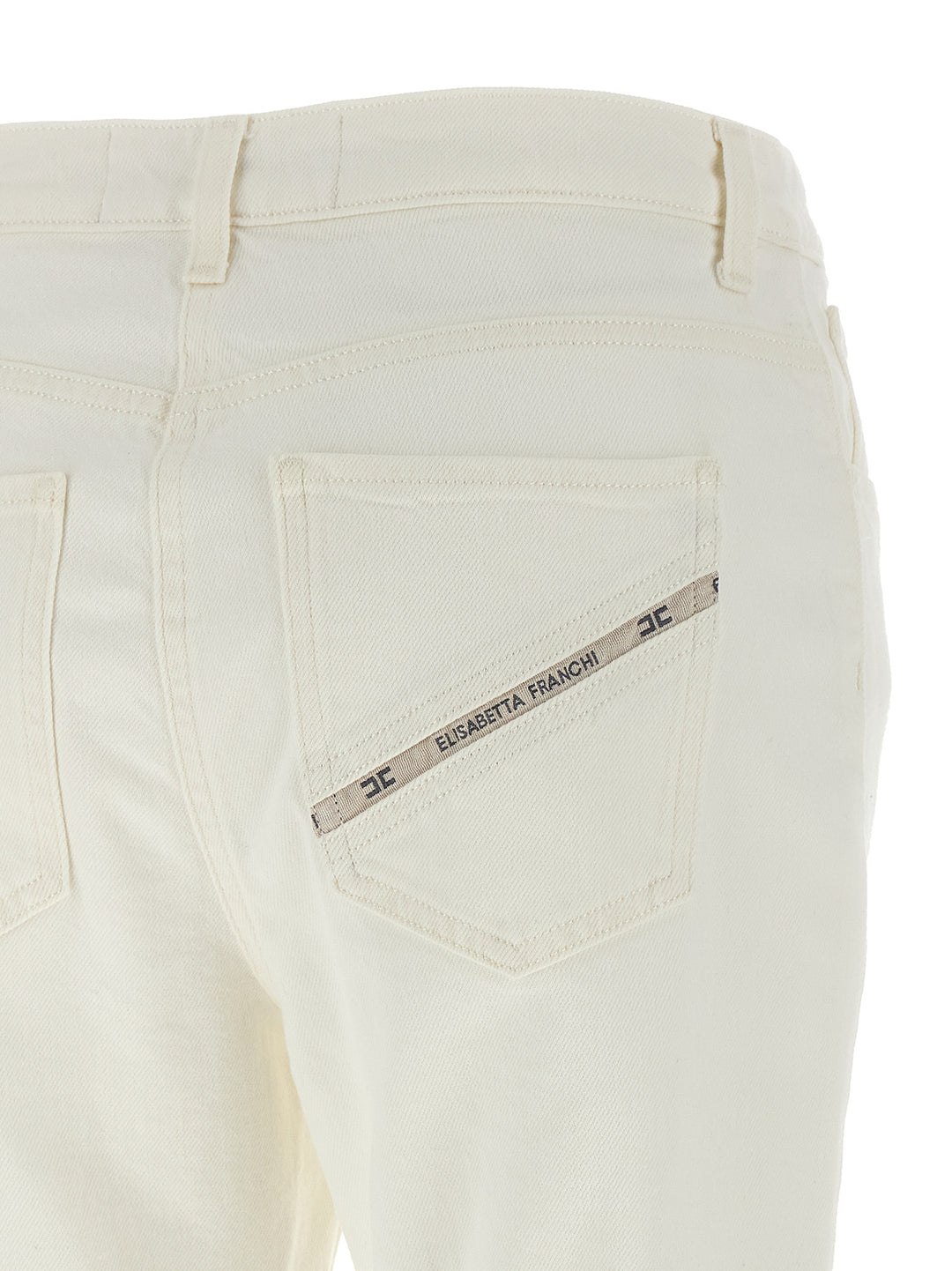 Elisabetta Franchi Jewel Padlock Jeans - Bianco | 15e418036c65719961455da010240a2c771b8116
