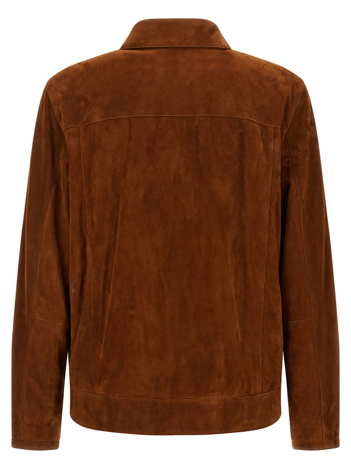 Brioni Suede Blouson Puffer Jackets - Marrone | afd50d47b23b9f07234307b6e51cfcb0f805727a