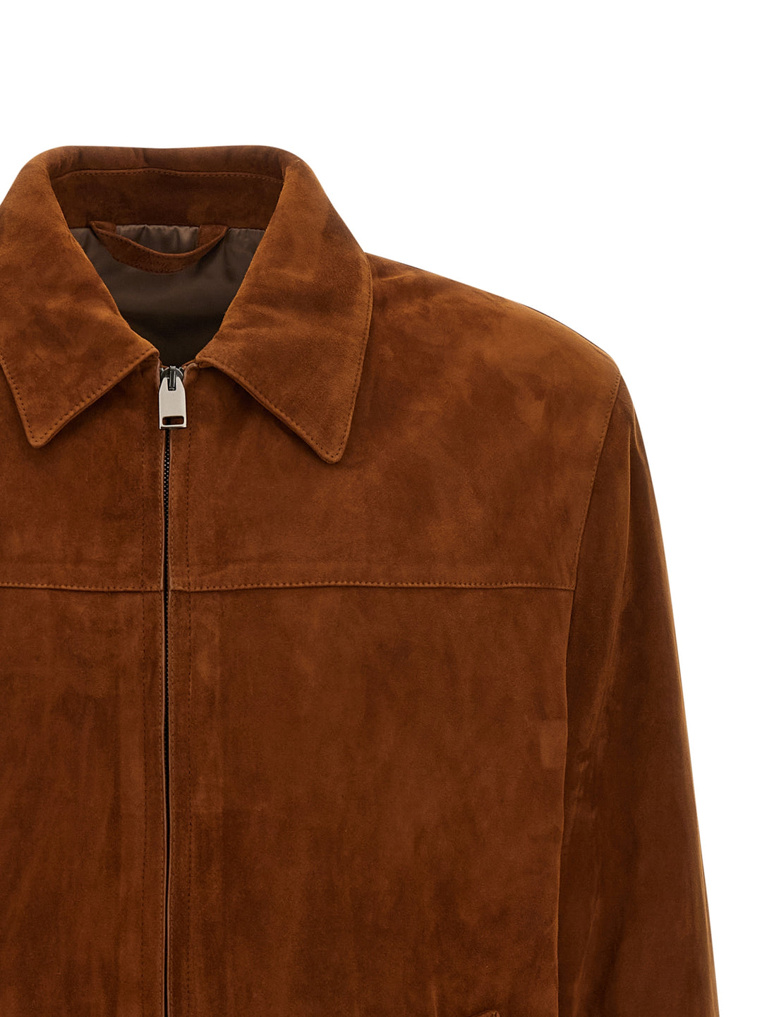 Brioni Suede Blouson Puffer Jackets - Marrone | 95e255369a6ef5adecbc7a4c9ba8a691873d9b7a