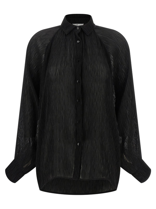 Pleated Shirt Beachwear Nero