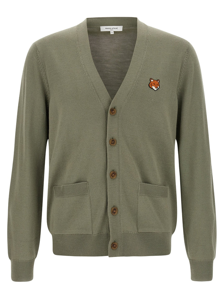 Maison Kitsune Fox Head Maglioni - Verde | e4debcf52ca58ca4aad0665a3dbcc2d9c5aa96a5