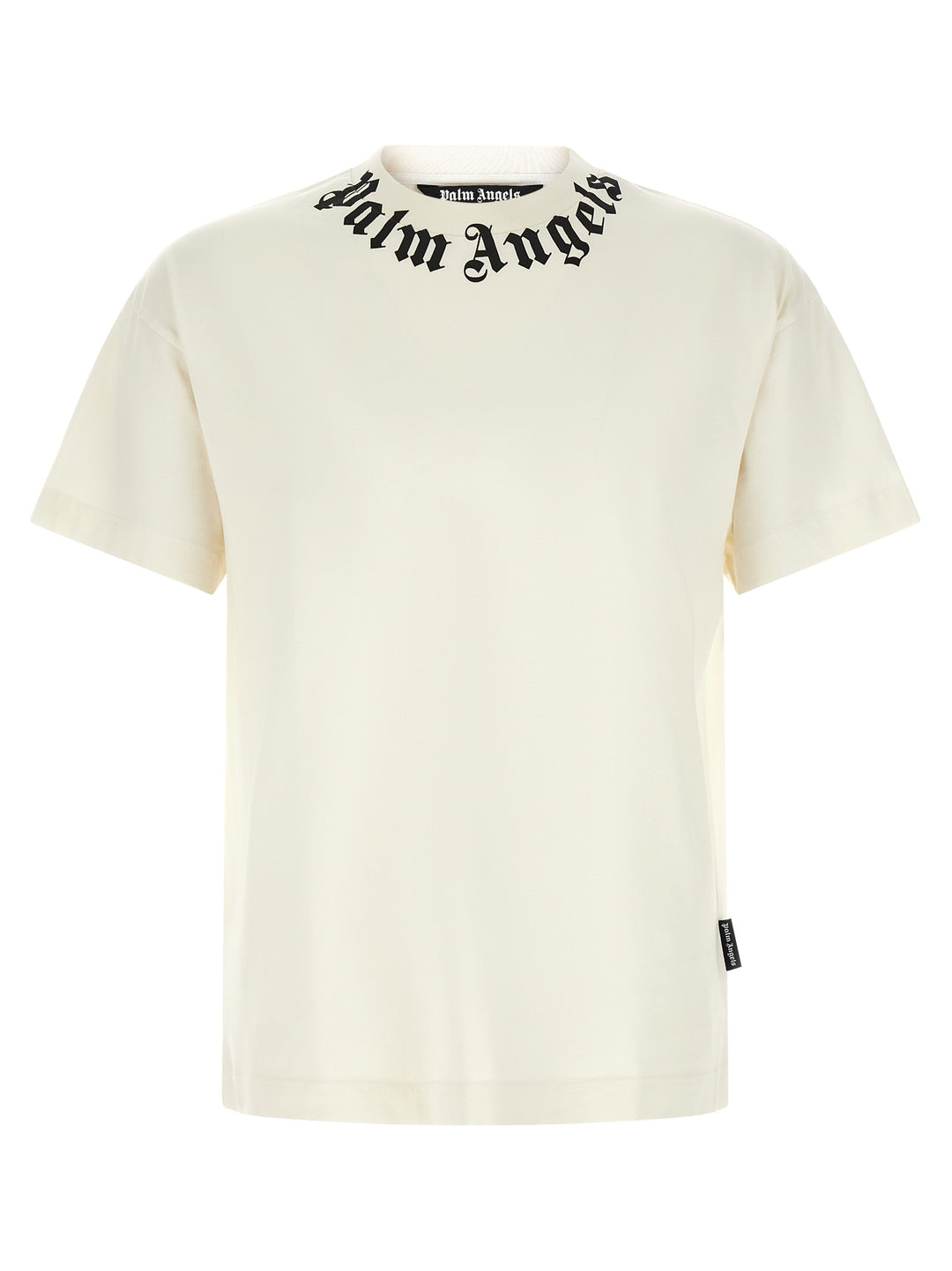 Palm Angels Neck Logo T shirt - Bianco/Nero | 37f26382b54bd89cce7e01ad3347c42a8d1d372c