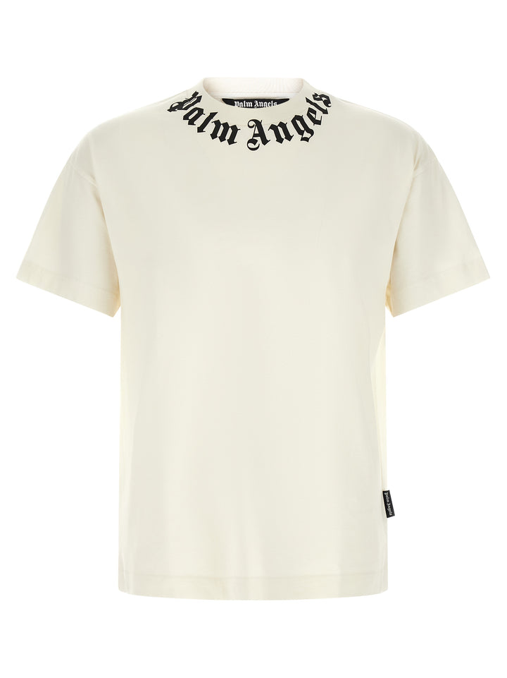 Palm Angels Neck Logo T shirt - Bianco/Nero | 37f26382b54bd89cce7e01ad3347c42a8d1d372c