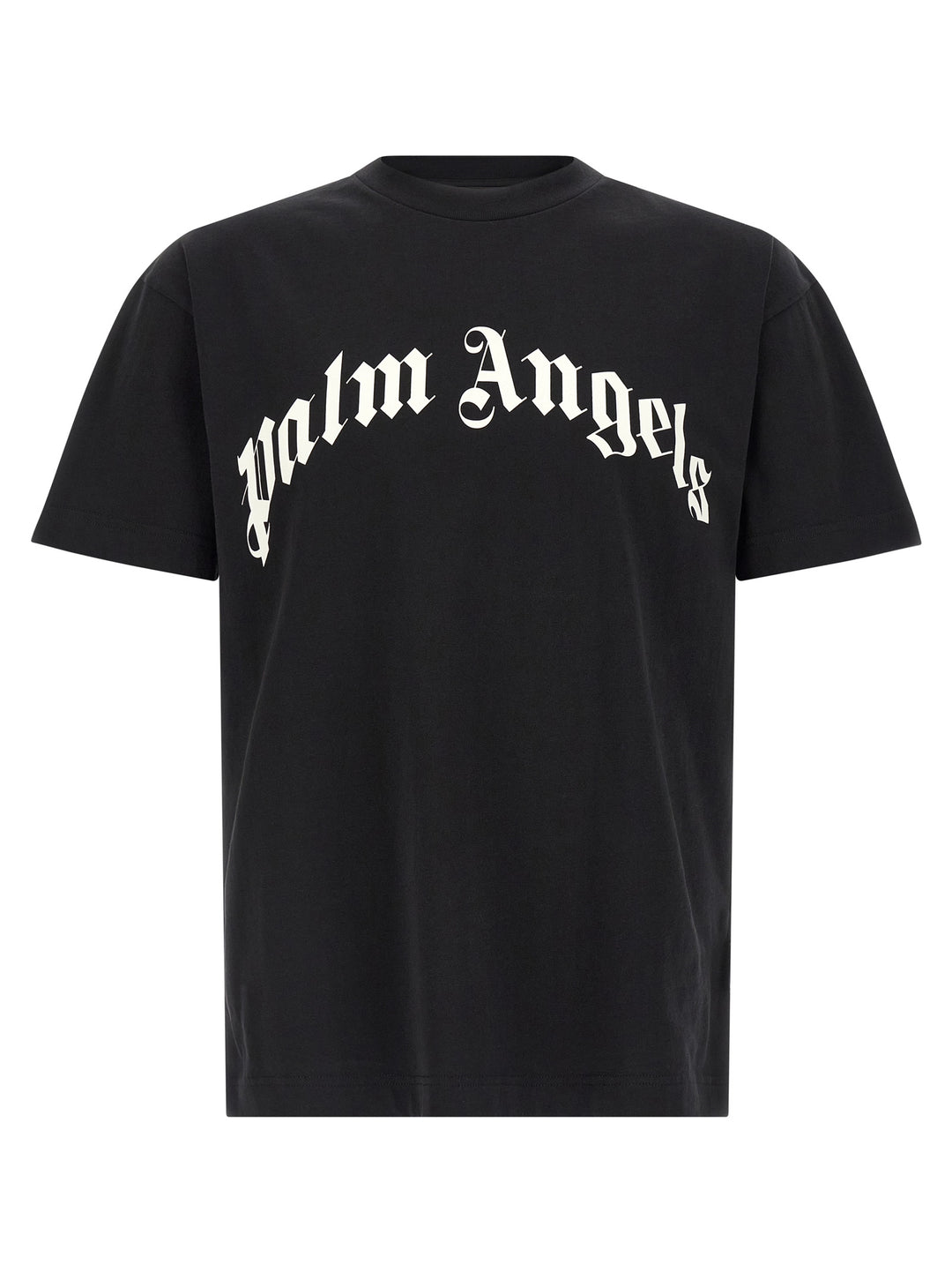 Palm Angels Curved Logo T shirt - Bianco/Nero | 10174971482835ed03940baf30ef438f3ce670bc