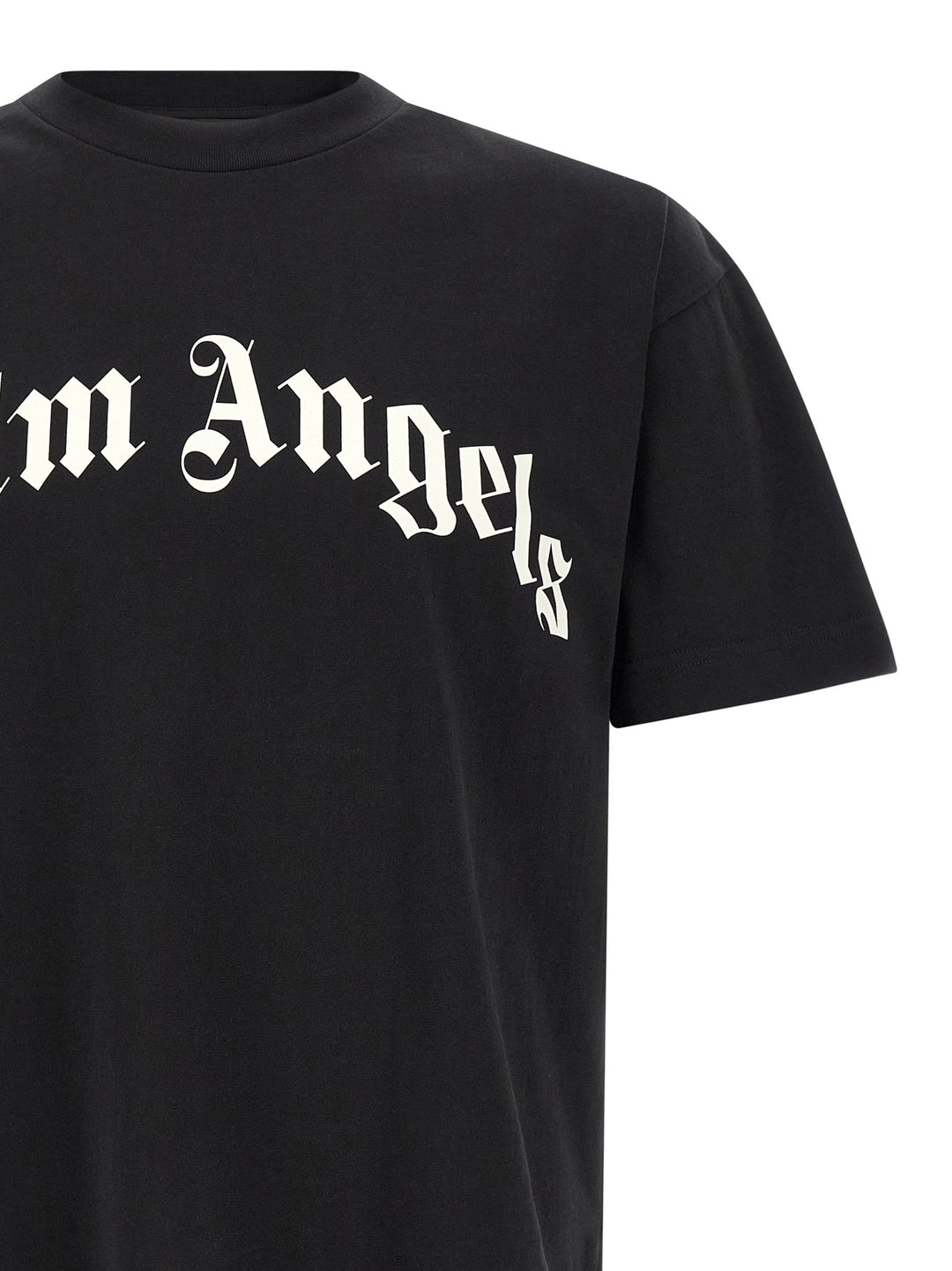 Palm Angels Curved Logo T shirt - Bianco/Nero | a44b9e917afb5527711ea7f7524a403d93f081b2