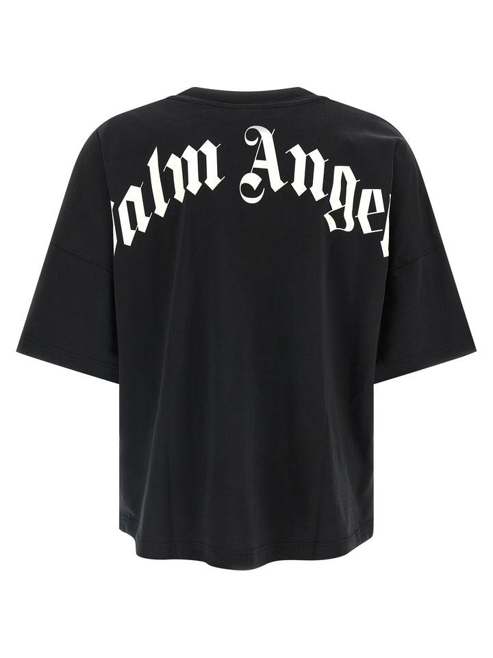 Palm Angels Back Curved Logo T shirt - Bianco/Nero | e484e84001112f10c241a96ab5f87786b4325bbc