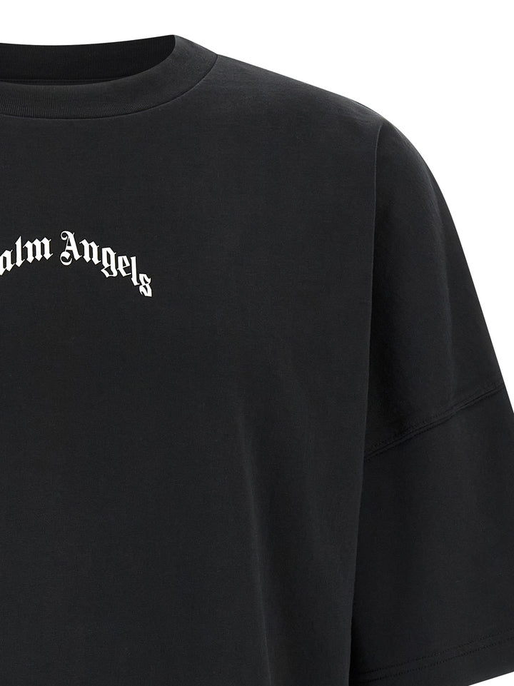 Palm Angels Back Curved Logo T shirt - Bianco/Nero | a6a136c5b7ca70d2e86279d796ab8a48077c9fd9