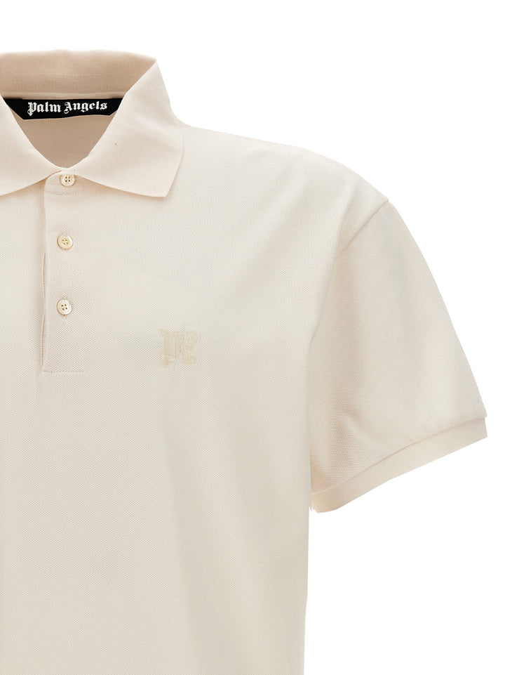Palm Angels Monogram Polo - Bianco | 3fb3f7666759959889231125aa61e7a2106971ba