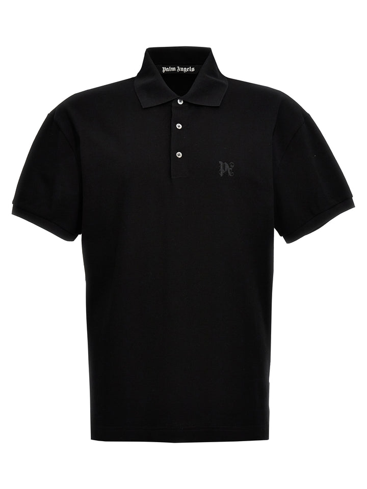 Palm Angels Monogram Polo - Nero | ab4a99ebfd3b02fb7e431c3b4c19531d63cd0987