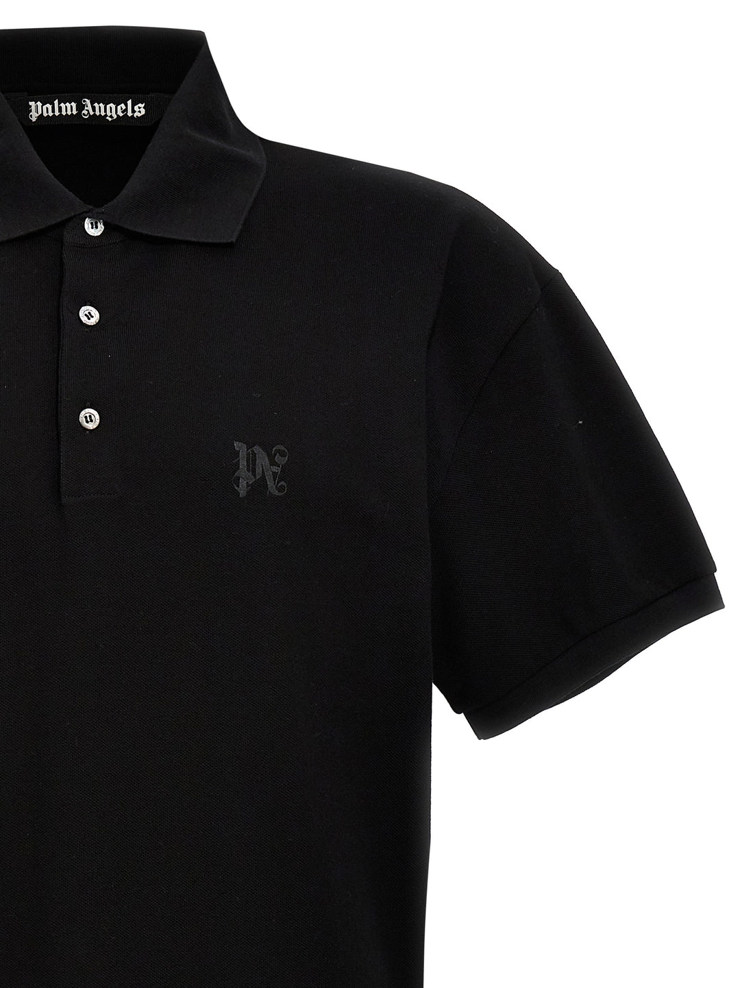 Palm Angels Monogram Polo - Nero | 541a76fe71fbe5f6b0199cfc3f4ceab0e6b68aa1