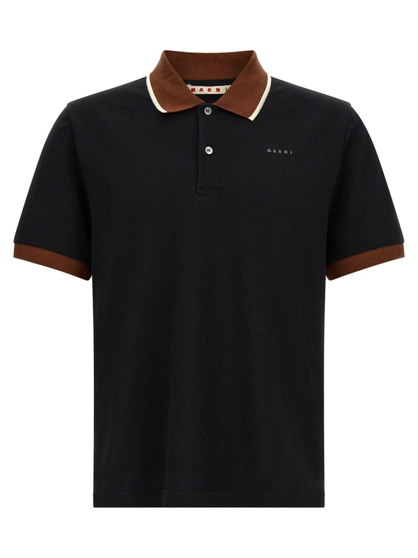 With Contrasting Details Polo Nero