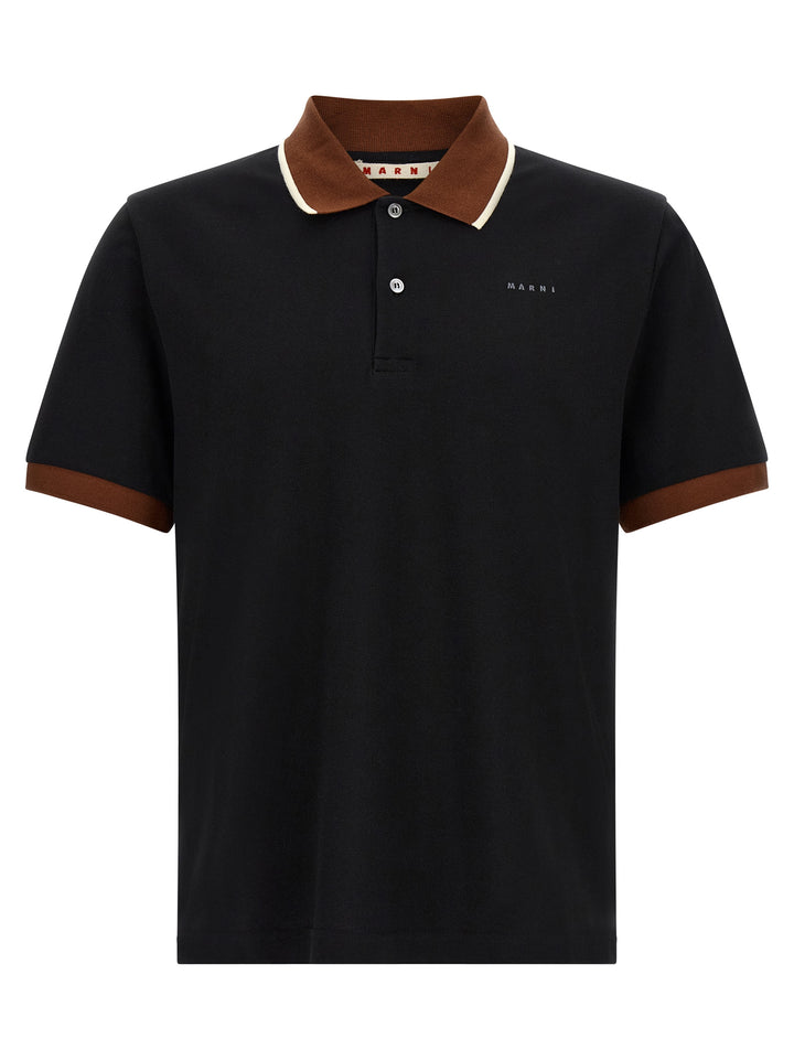 Marni With Contrasting Details Polo - Nero | 8e7ed5790fdec1bbefd0555cb108e43ad027232a