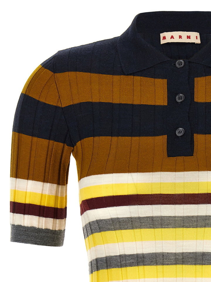 Marni Ribbed Wool  Shirt Polo - Multicolor | 3eae037041616ec0b4dac2c5efb5f45b0765bce2
