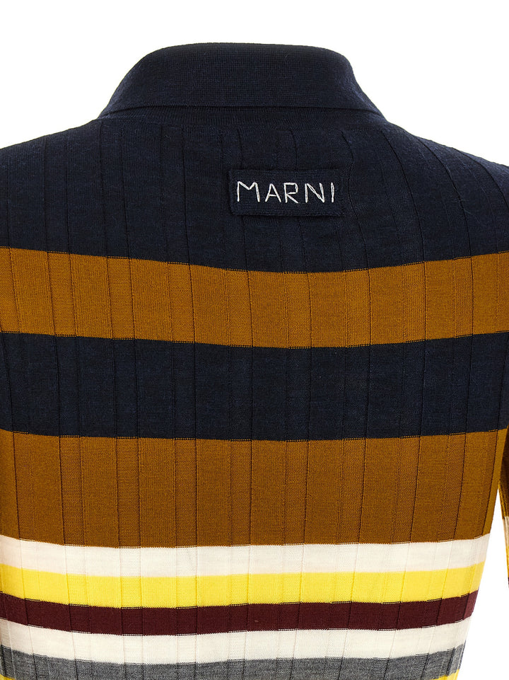 Marni Ribbed Wool  Shirt Polo - Multicolor | f190d39cf420c9bde19caae5ef75a2a06e3fef9e