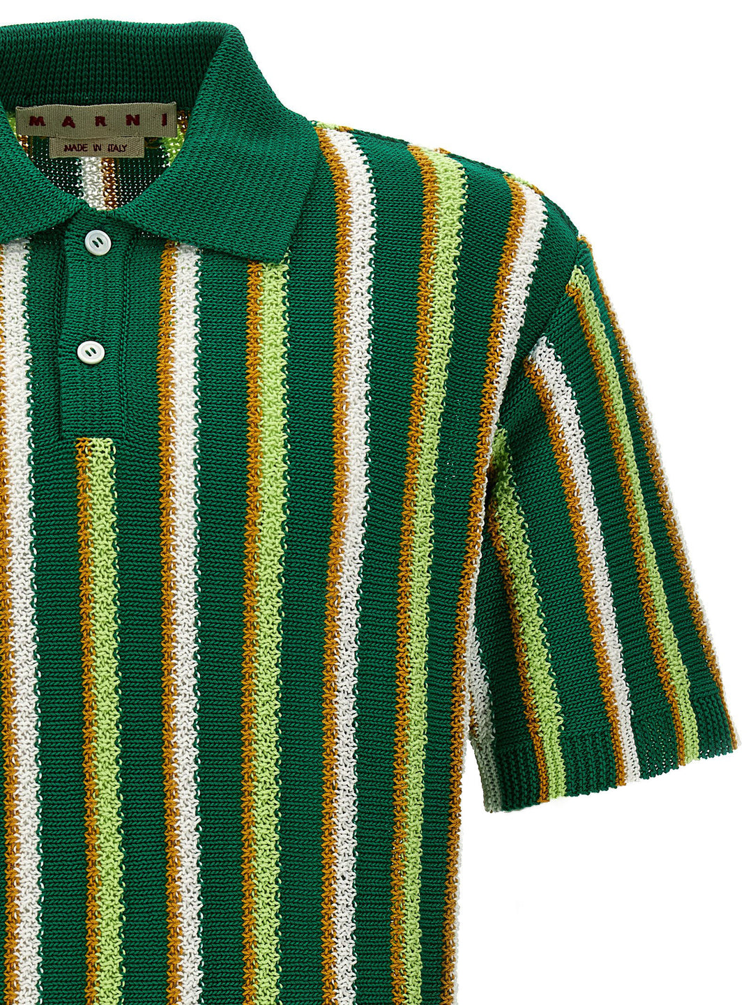 Striped  Shirt Polo Verde