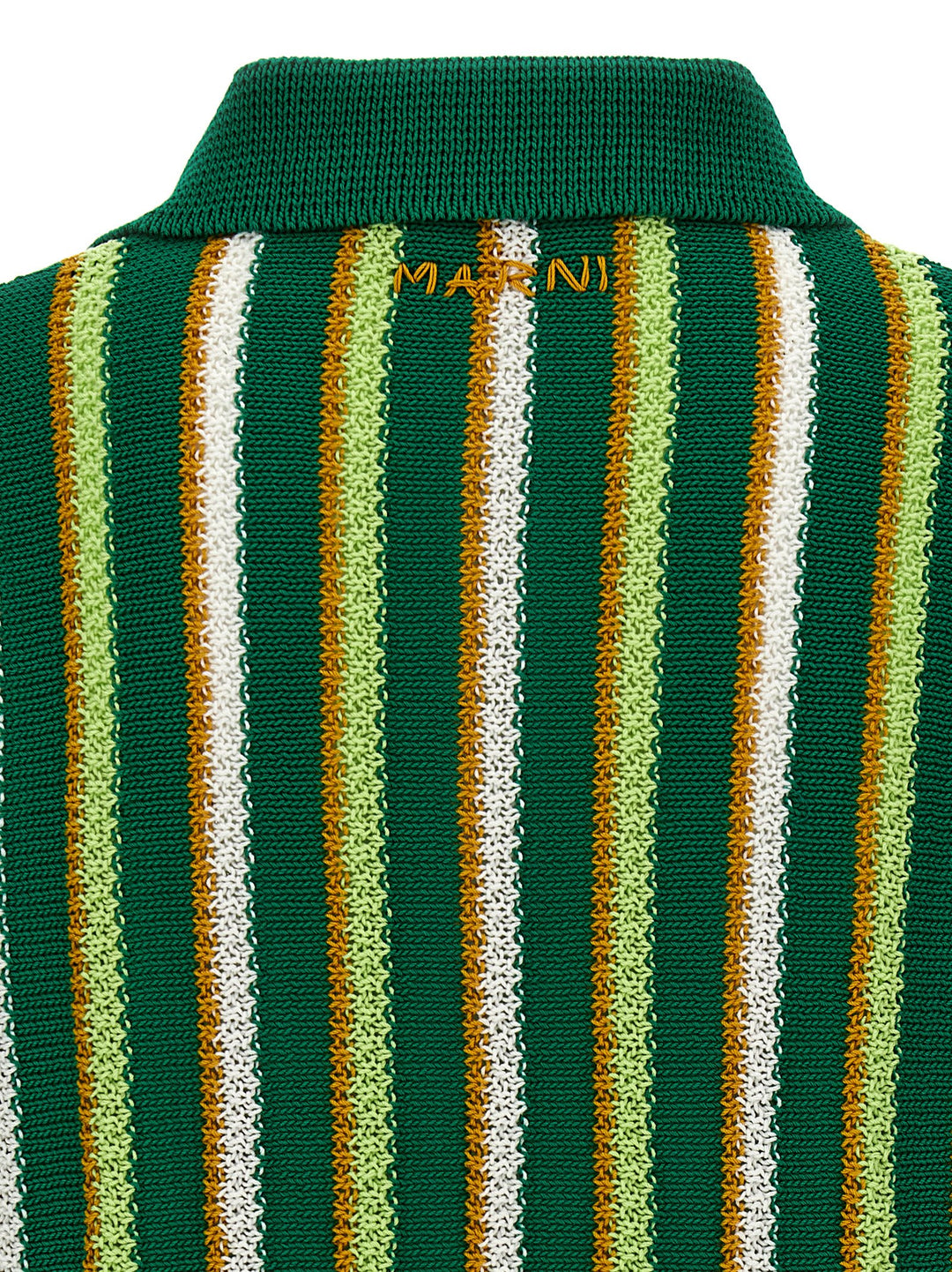 Striped  Shirt Polo Verde