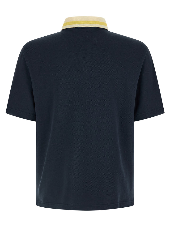 Marni Piqué Cotton  Shirt Polo - Blu | bace0863a27e2436f9d4657fb078a989d6340315