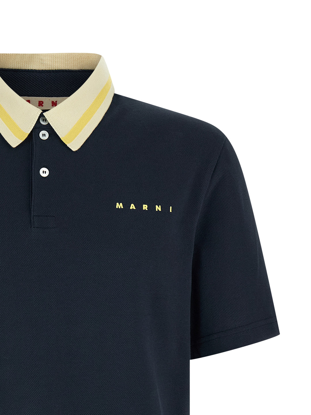 Marni Piqué Cotton  Shirt Polo - Blu | eee19e79f3038b460f79ce68d2d4bca0590e604e