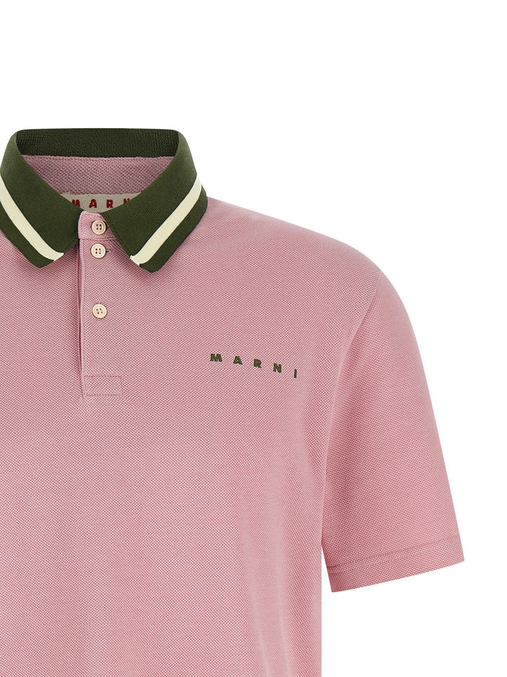 Marni Piqué Cotton  Shirt Polo - Rosa | fa91fc457d464257e0747198ddf743a6daeda92a