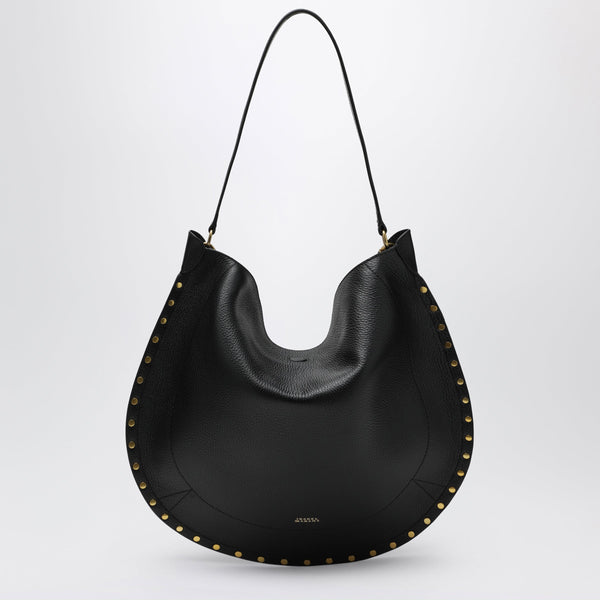 Oskan Hobo Soft Bag In Black Hammered Leather
