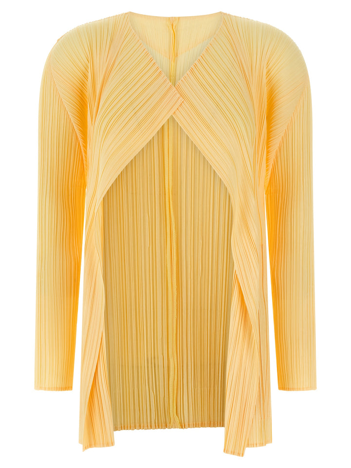 Pleats Please Issey Miyake Mellow Pleats Maglioni - Giallo | c1cefb8bcb99ef590ecba0c66eeac4f54958bbab