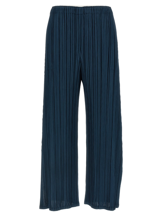 Mellow Pleats Pantaloni Blu