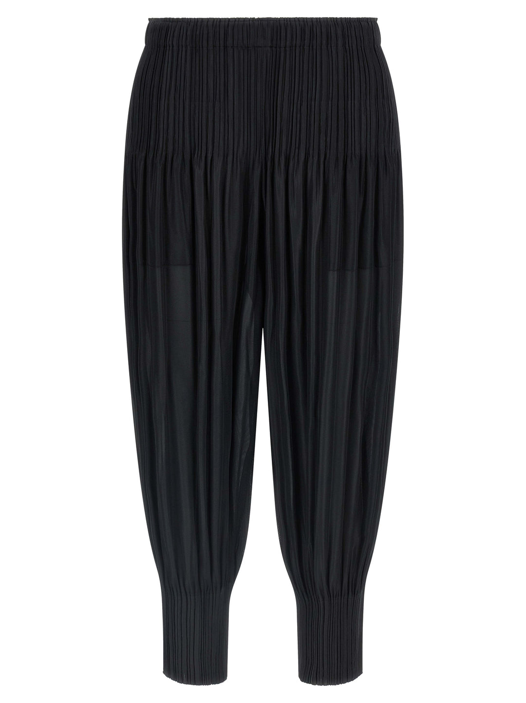 Pleats Please Issey Miyake Fluffy Basics Pantaloni - Nero | 121e6dd3e543bff02f650571407ada5f87ab83a4