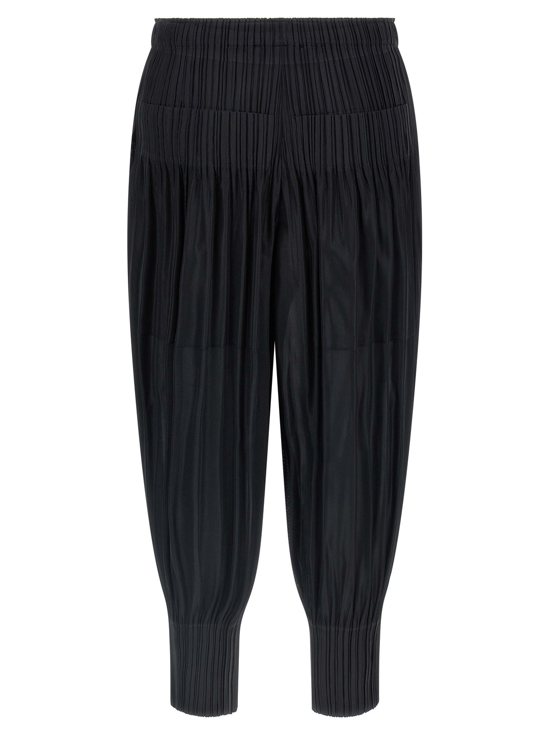Pleats Please Issey Miyake Fluffy Basics Pantaloni - Nero | e4a6709e2b08750b4b009bd82f6e86b375114556