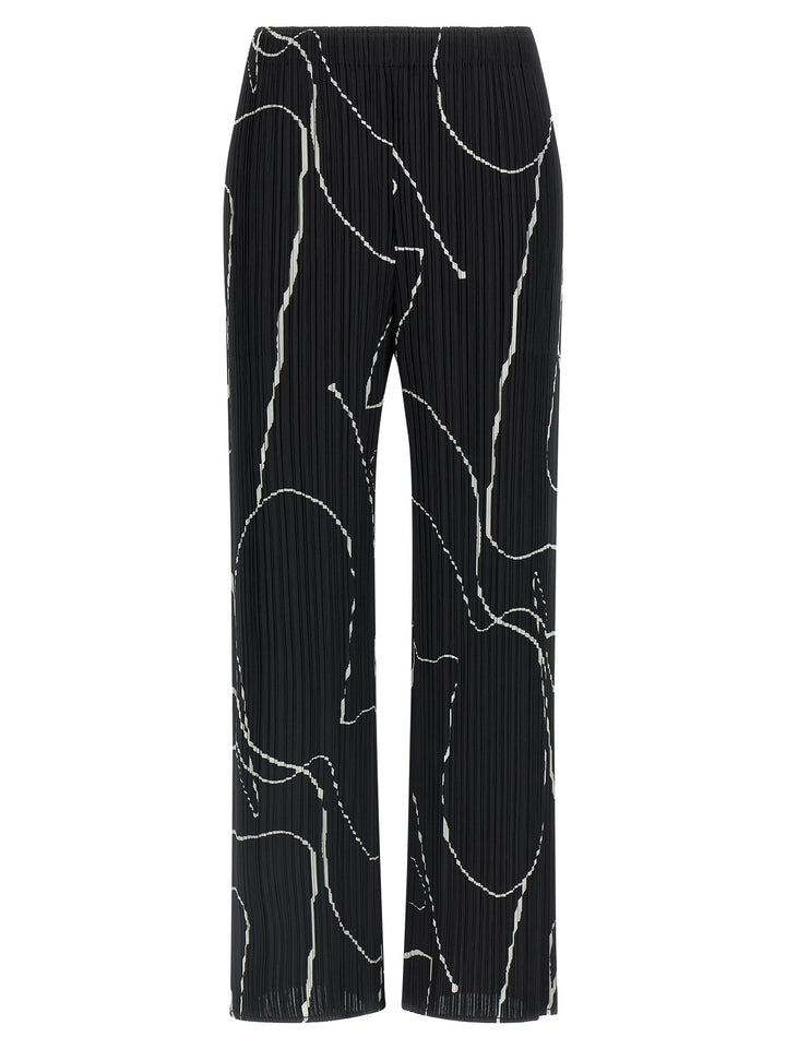 Pleats Please Issey Miyake Pause Pantaloni - Bianco/Nero | 6db14084a86b2dcf5135258f6de6e84879b83db5