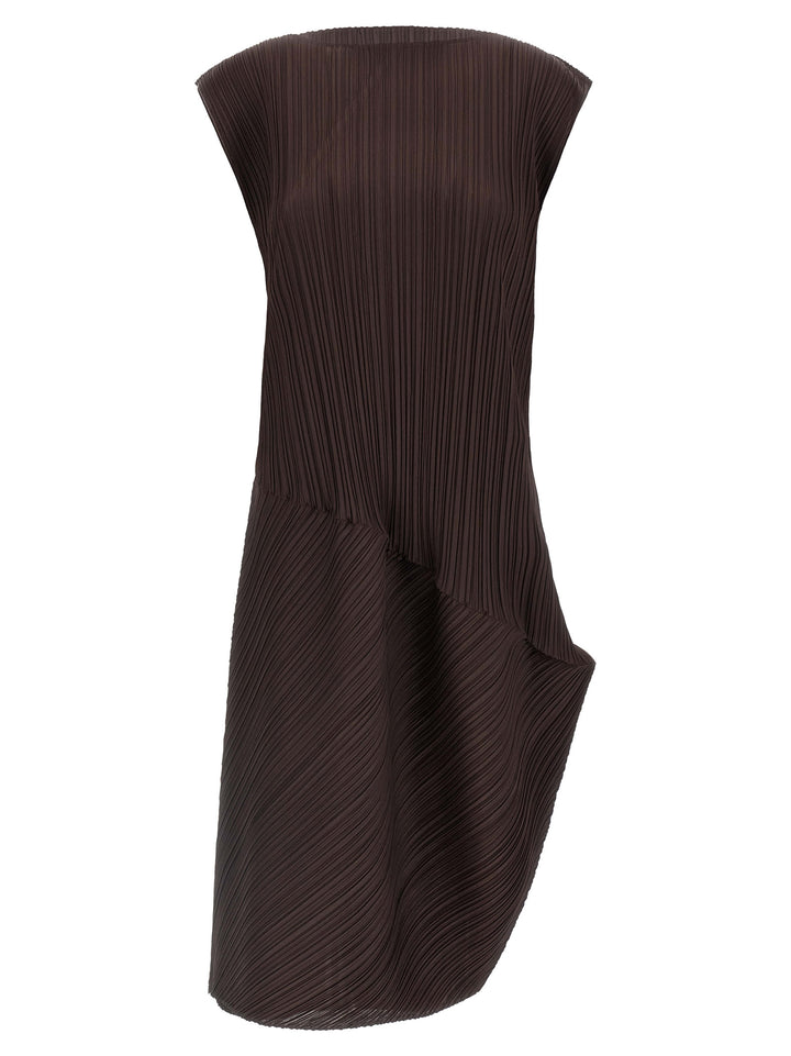 Pleats Please Issey Miyake Midi Dress Abiti - Marrone | b6119290d496b28c5b08411b3832d0b46b33fcd1