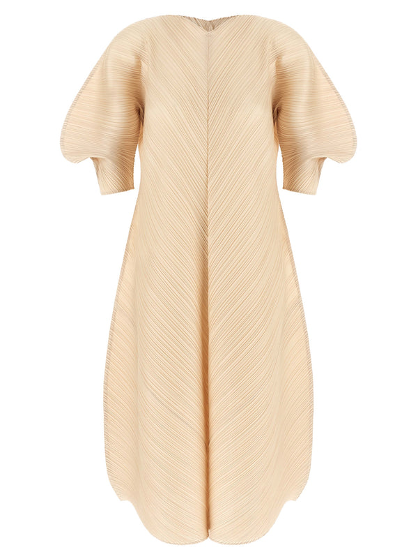 Sculptural Sleeve Dress Abiti Beige