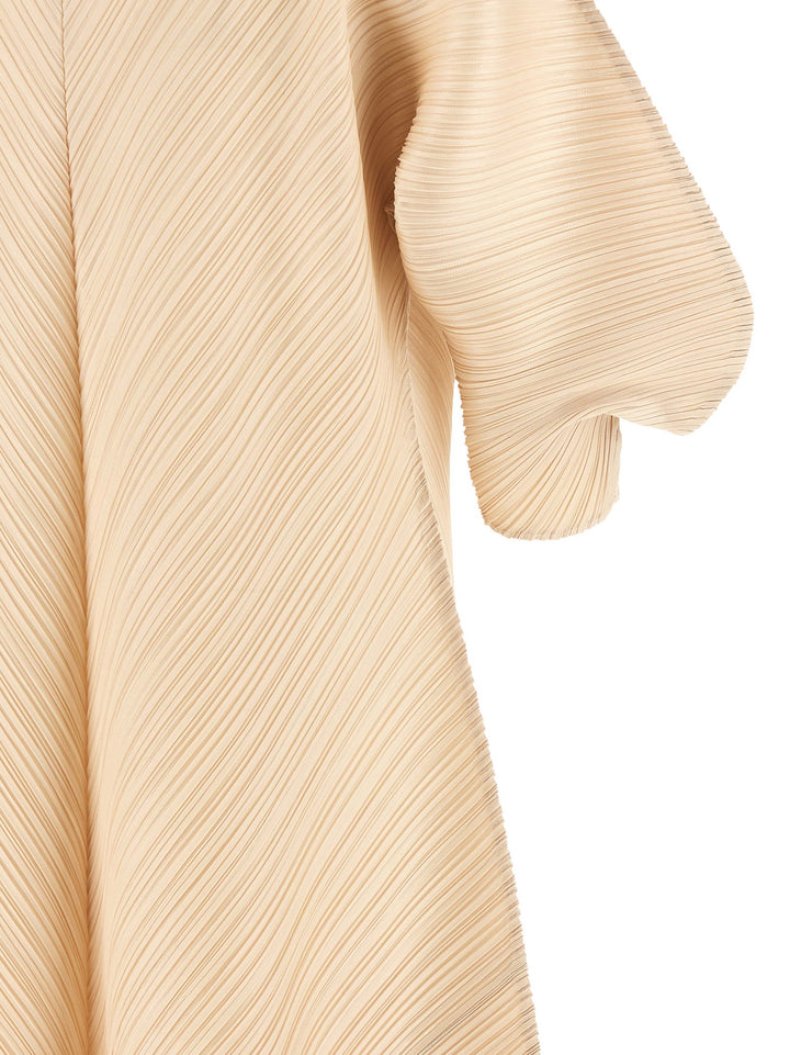 Pleats Please Issey Miyake Sculptural Sleeve Dress Abiti - Beige | 591f1633bf8ed67242102823693ed8e71d918886