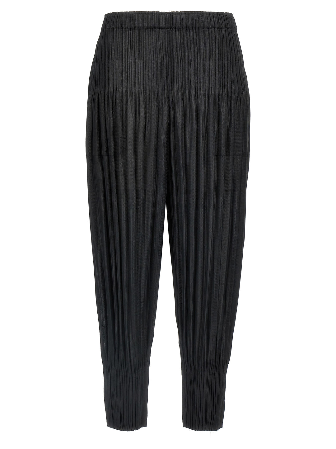 Pleats Please Issey Miyake Fluffy Basics Pantaloni - Nero | 5871164199222f34f5ac0d55e24639fe4f642a84