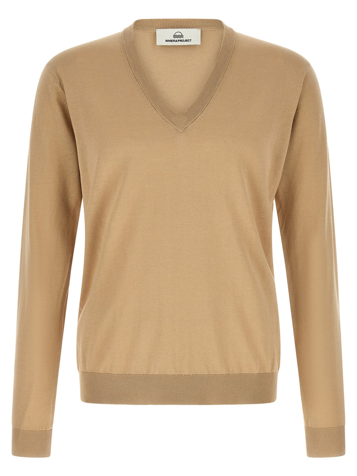 Riviera Project Cotton And Silk Sweater Maglioni - Beige | e924688f6299adbb635dd4fdfffa3dc3e630a7a0