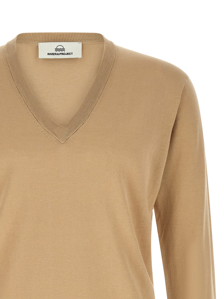 Riviera Project Cotton And Silk Sweater Maglioni - Beige | 0c52294ec9082e462feafd0f684f44e5eb311717
