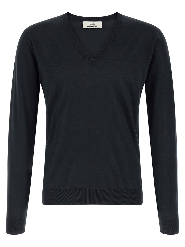Riviera Project Cotton And Silk Sweater Maglioni - Blu | e1ed112efae2802e3fd0b907718c7b191b4919ae