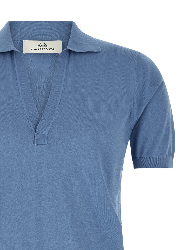 Riviera Project Open Collar  Shirt Polo - Celeste | fb95dc5f70f5b587c562cd0be0df5f3670652a2f