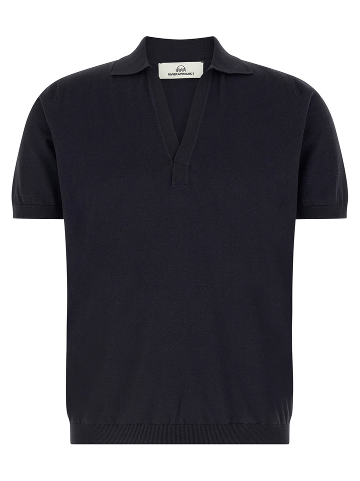 Riviera Project Open Collar  Shirt Polo - Blu | 4788f6215e470a0dcb293069b237d102d31172a9