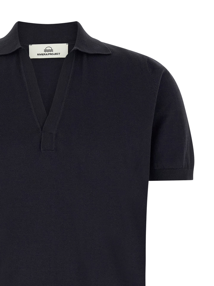 Riviera Project Open Collar  Shirt Polo - Blu | 8b3be106d9d0d19eda136ae562da811929bc5cfe